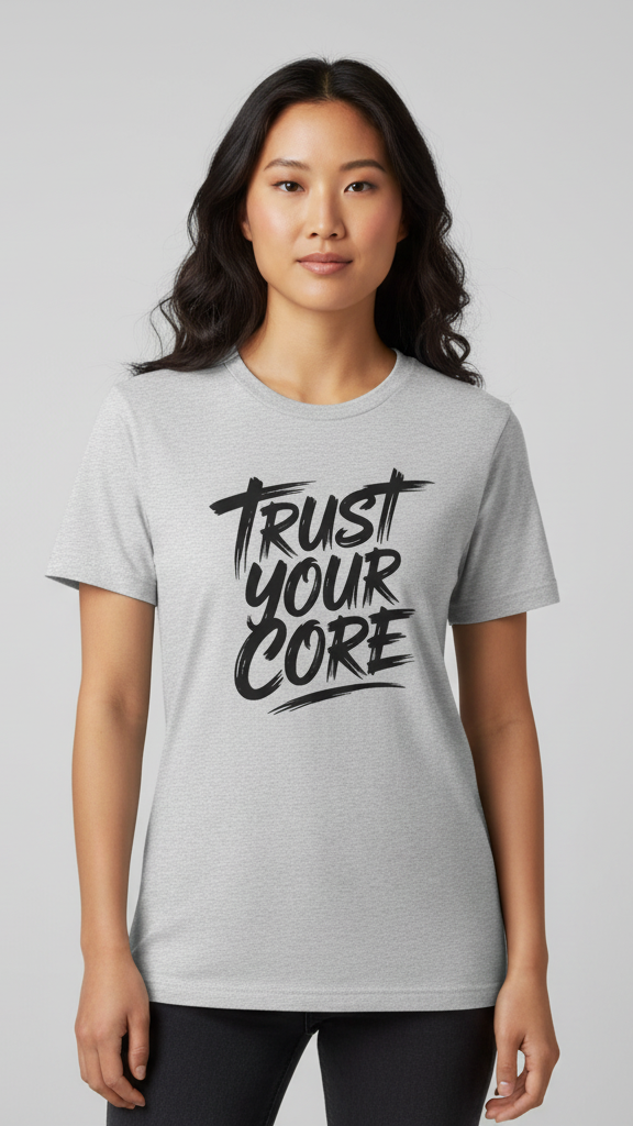 "Trust Your Core" Distressed Brushstroke T-shirt