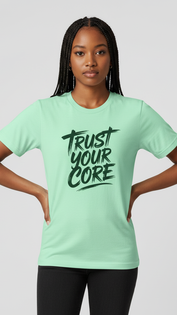 "Trust Your Core" Distressed Brushstroke T-shirt