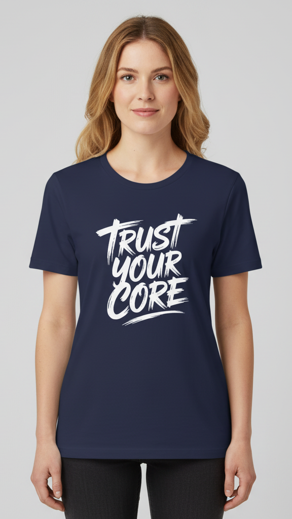 "Trust Your Core" Distressed Brushstroke T-shirt