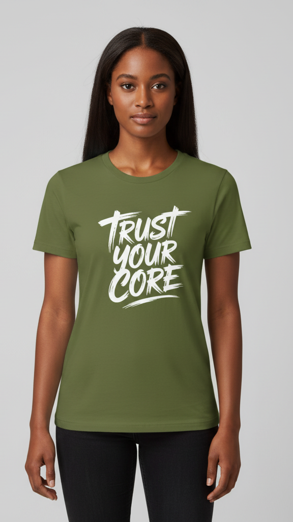 "Trust Your Core" Distressed Brushstroke T-shirt