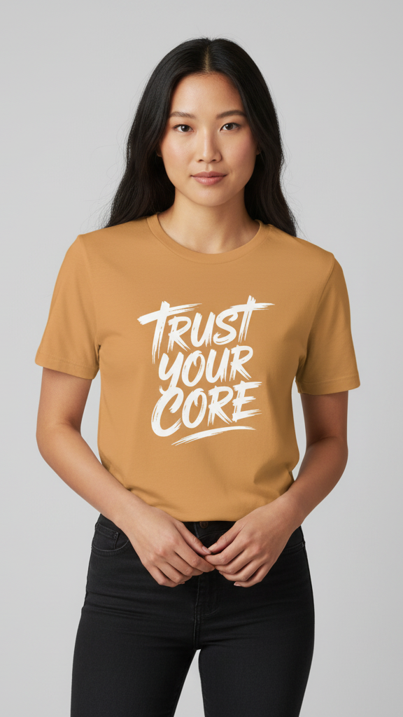 "Trust Your Core" Distressed Brushstroke T-shirt