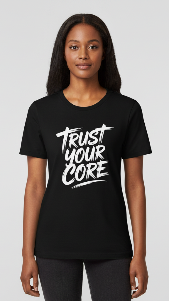 "Trust Your Core" Distressed Brushstroke T-shirt