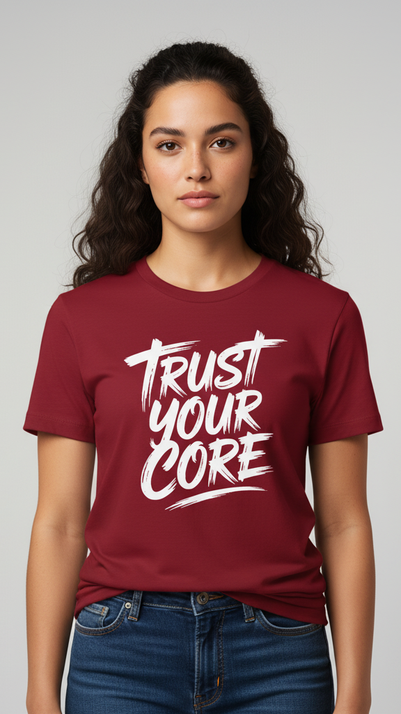 "Trust Your Core" Distressed Brushstroke T-shirt