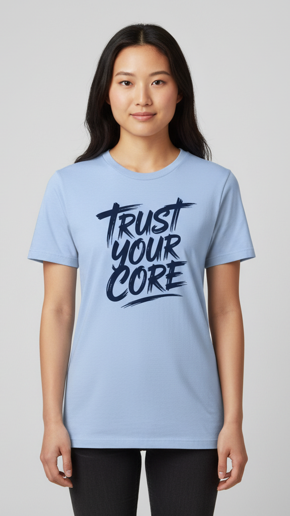 "Trust Your Core" Distressed Brushstroke T-shirt