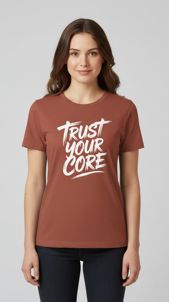 "Trust Your Core" Distressed Brushstroke T-shirt