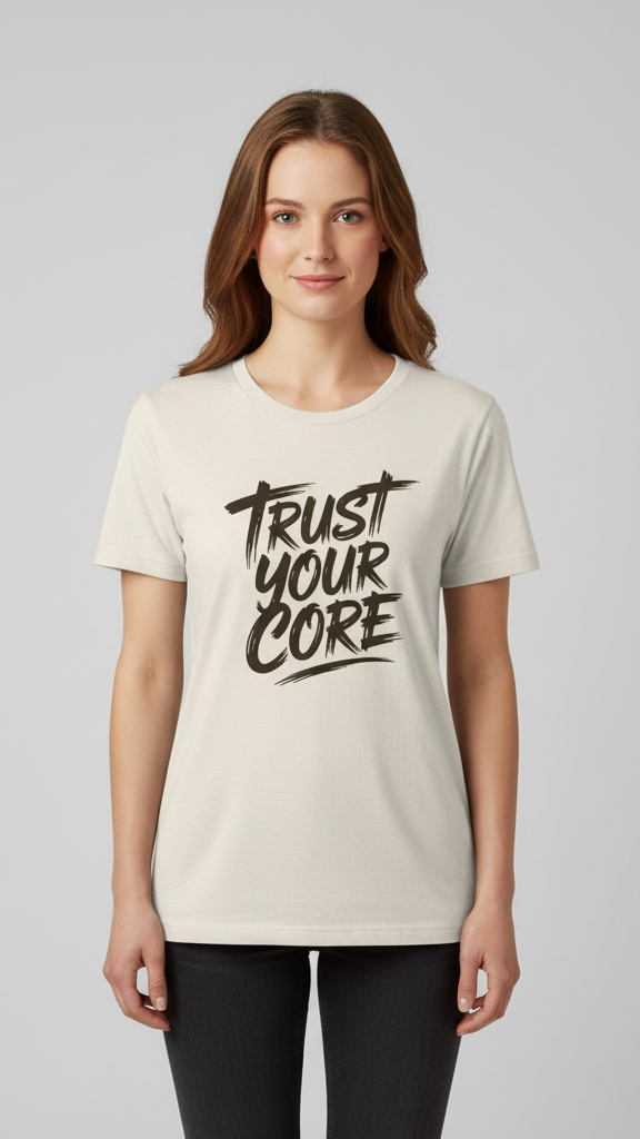 "Trust Your Core" Distressed Brushstroke T-shirt