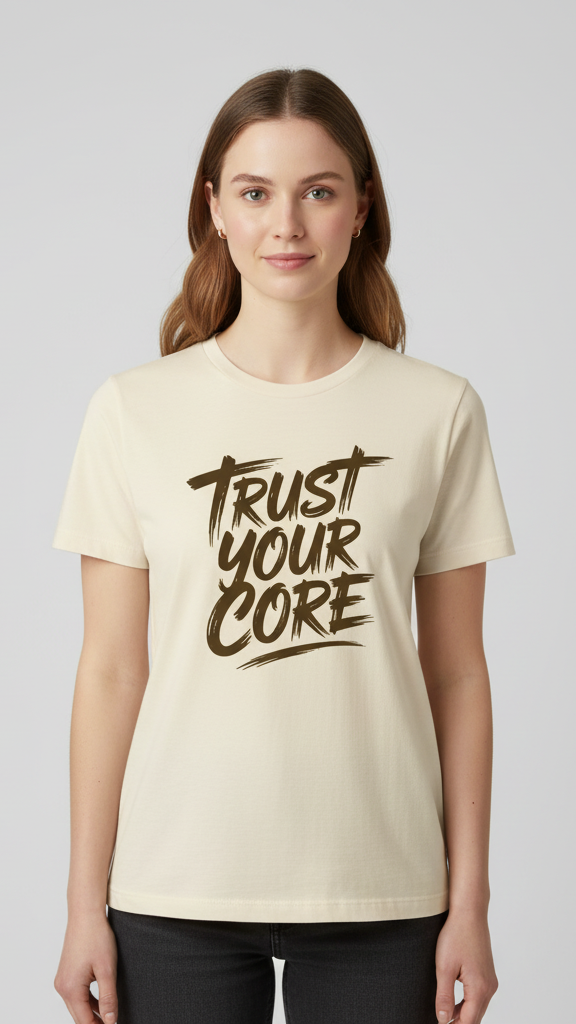 "Trust Your Core" Distressed Brushstroke T-shirt