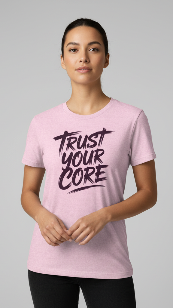 "Trust Your Core" Distressed Brushstroke T-shirt