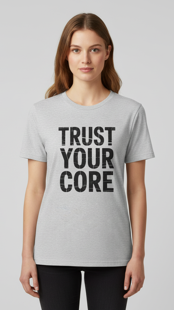 "Trust Your Core" Distressed Block T-shirt