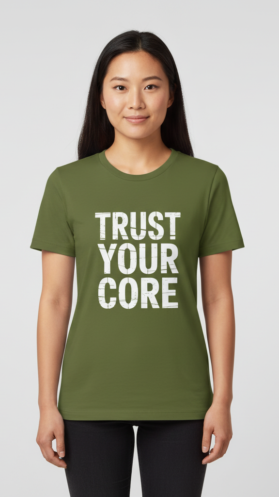 "Trust Your Core" Distressed Block T-shirt