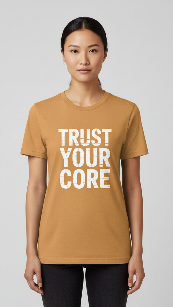 "Trust Your Core" Distressed Block T-shirt