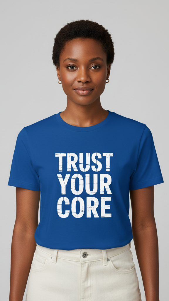 "Trust Your Core" Distressed Block T-shirt