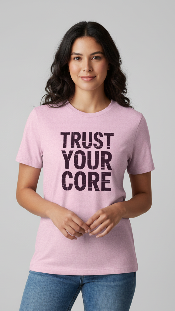 "Trust Your Core" Distressed Block T-shirt