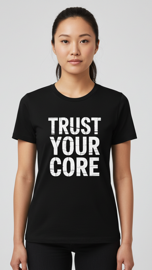 "Trust Your Core" Distressed Block T-shirt