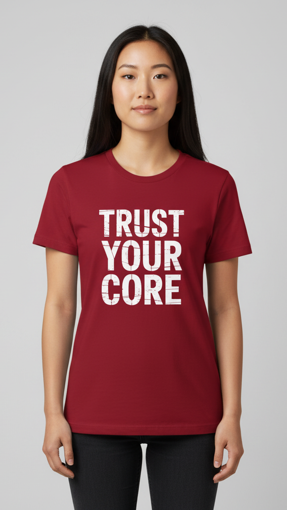 "Trust Your Core" Distressed Block T-shirt