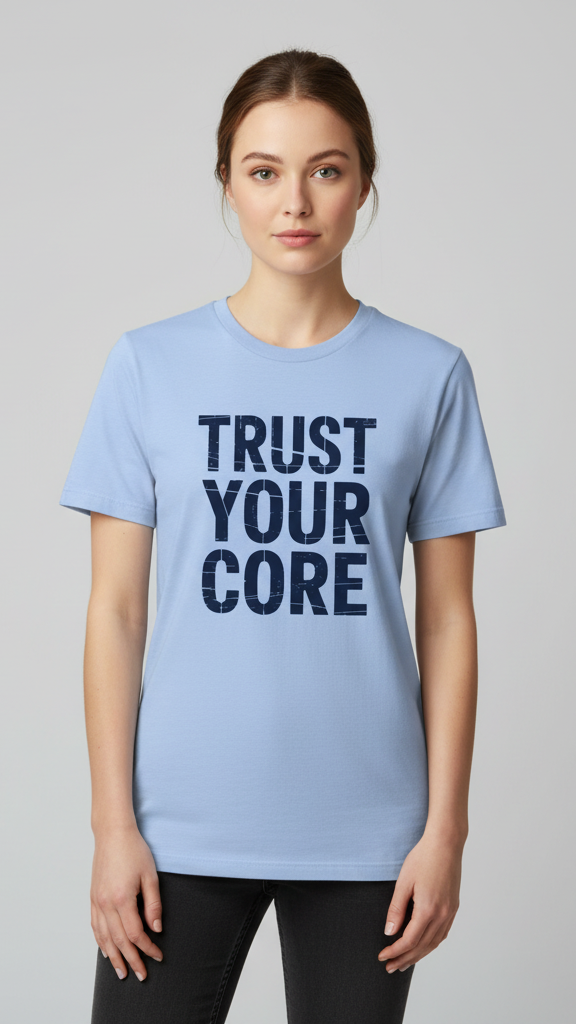 "Trust Your Core" Distressed Block T-shirt