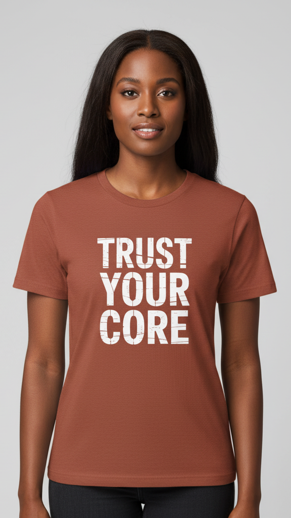 "Trust Your Core" Distressed Block T-shirt