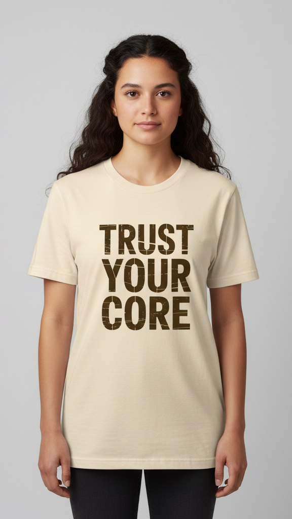 "Trust Your Core" Distressed Block T-shirt