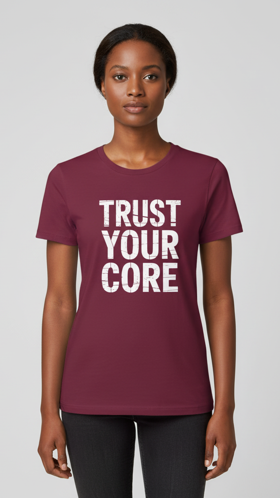 "Trust Your Core" Distressed Block T-shirt