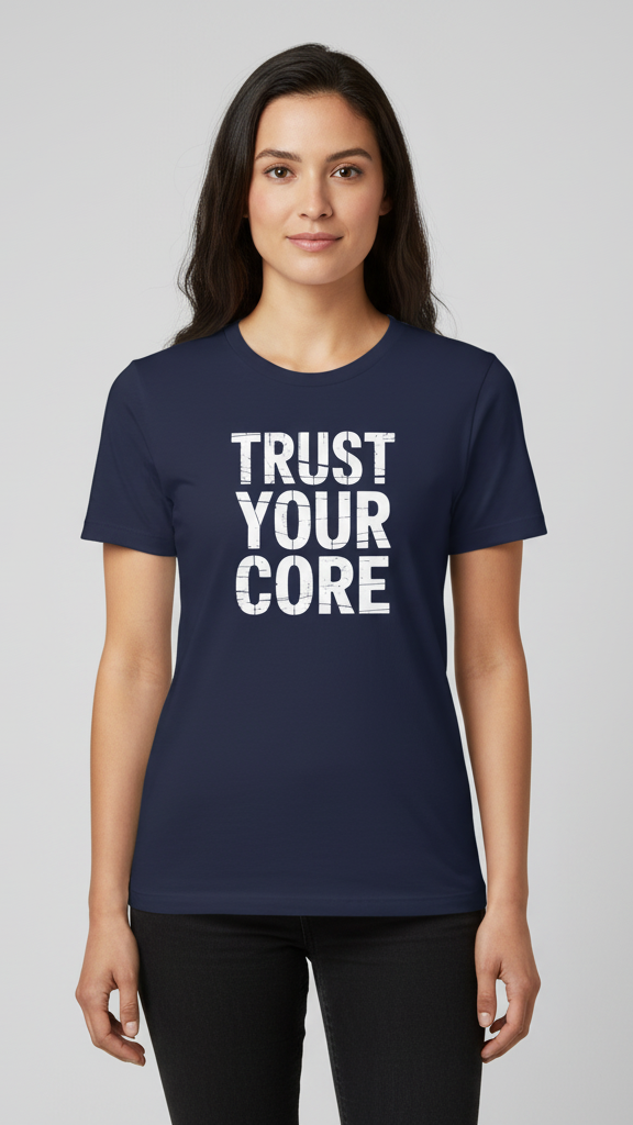 "Trust Your Core" Distressed Block T-shirt