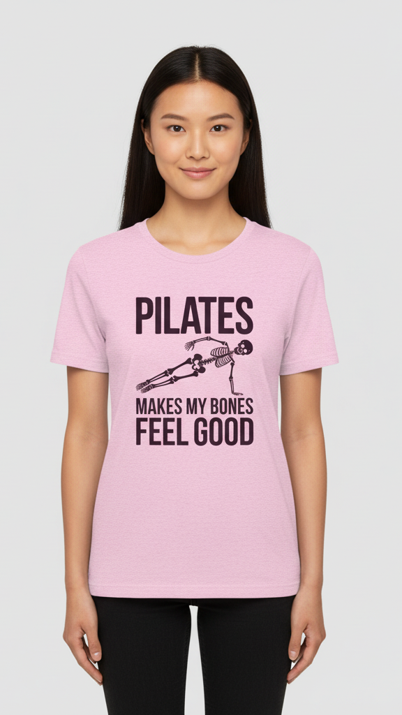 "Pilates Makes My Bones Feel Good" Skeleton T-shirt