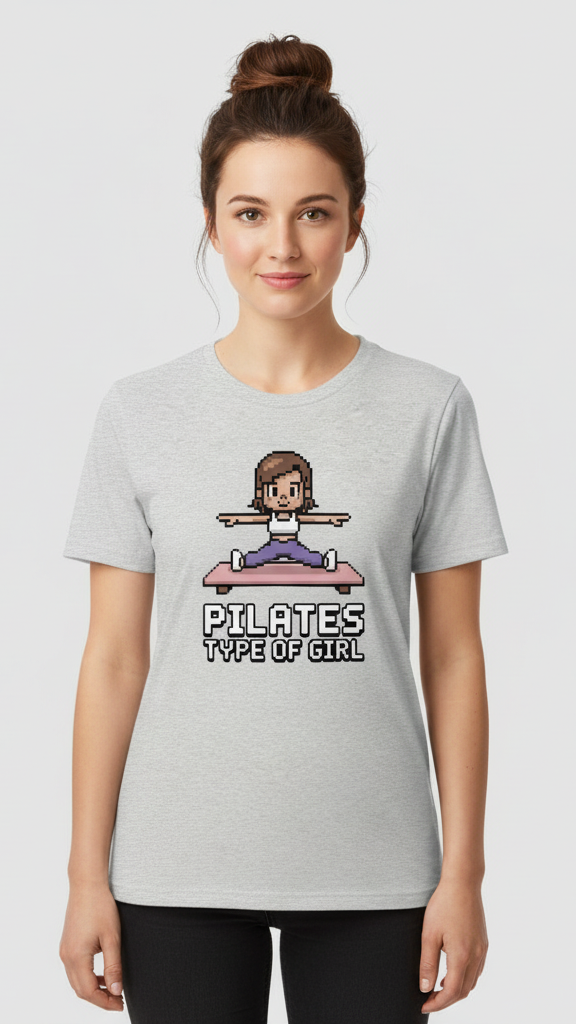 "Pilates Type Of Girl" Pixel Art T-shirt