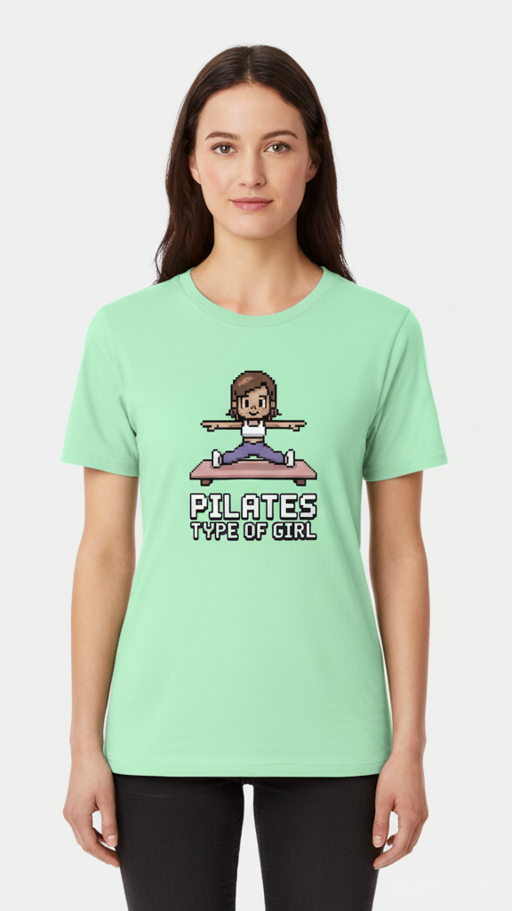 "Pilates Type Of Girl" Pixel Art T-shirt
