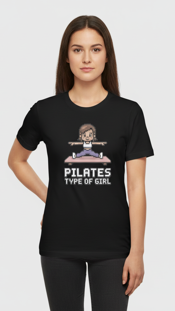 "Pilates Type Of Girl" Pixel Art T-shirt