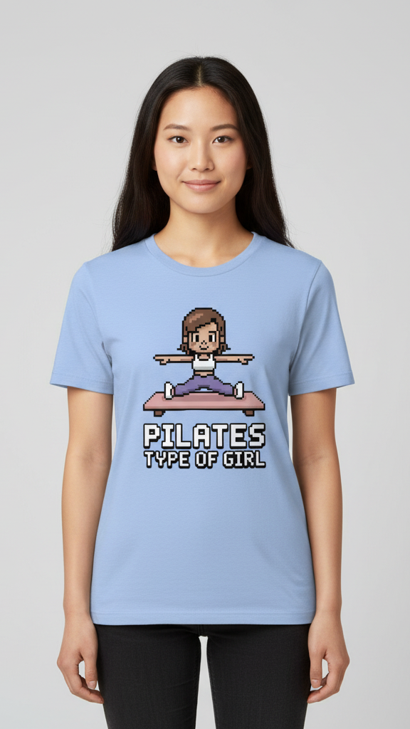 "Pilates Type Of Girl" Pixel Art T-shirt