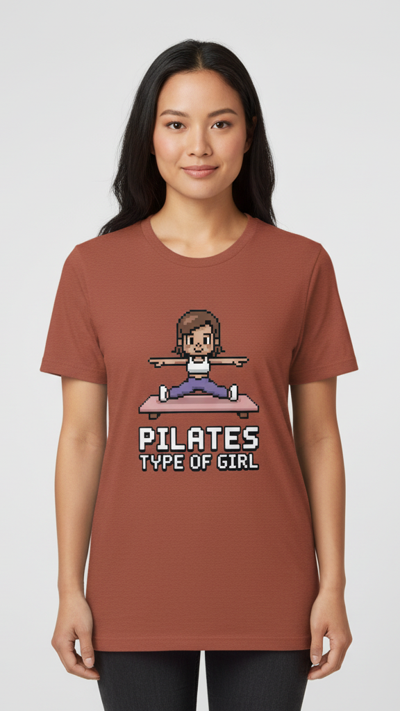 "Pilates Type Of Girl" Pixel Art T-shirt