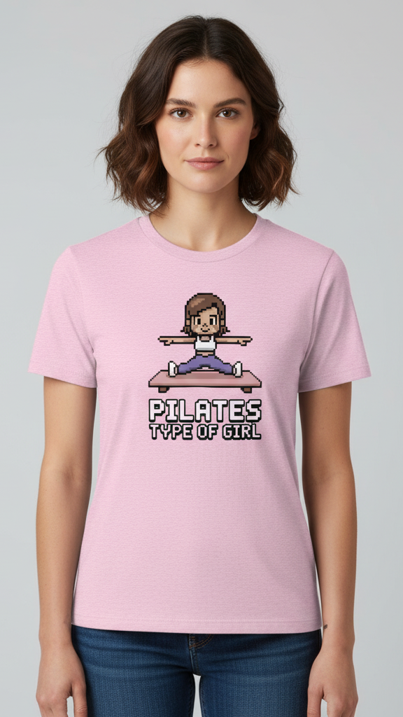"Pilates Type Of Girl" Pixel Art T-shirt