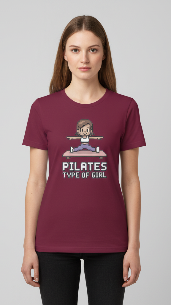"Pilates Type Of Girl" Pixel Art T-shirt