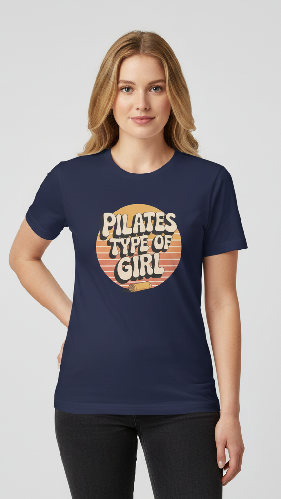 "Pilates Type Of Girl" Retro Sunset T-shirt