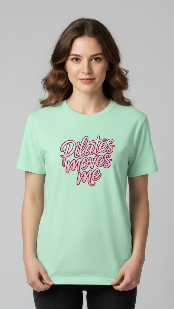 "Pilates Moves Me" Neon T-shirt