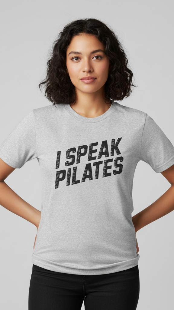 "I Speak Pilates" Grooved Distressed T-shirt