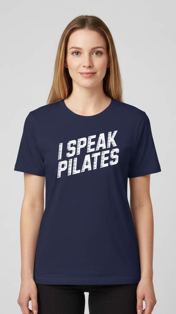 "I Speak Pilates" Grooved Distressed T-shirt