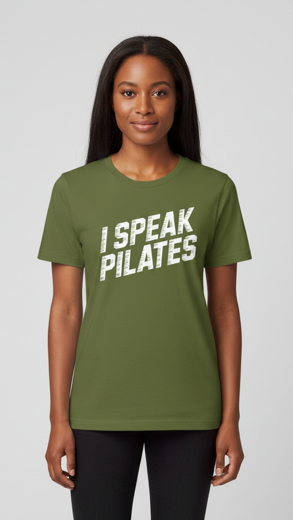 "I Speak Pilates" Grooved Distressed T-shirt