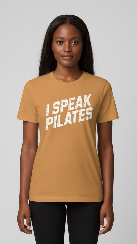 "I Speak Pilates" Grooved Distressed T-shirt