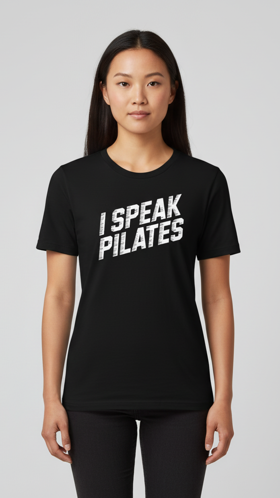 "I Speak Pilates" Grooved Distressed T-shirt