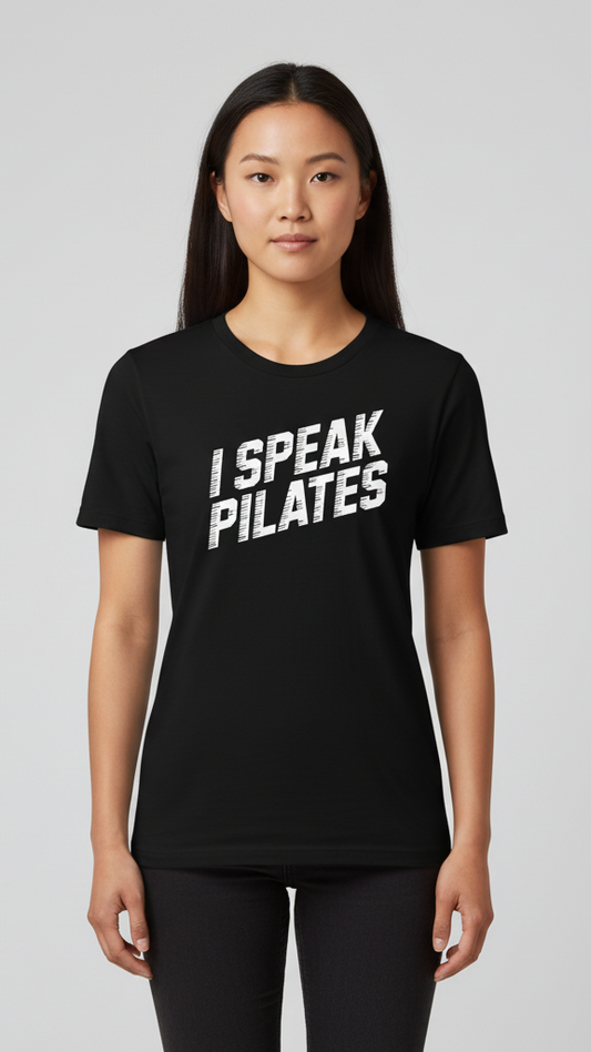 "I Speak Pilates" Grooved Distressed T-shirt