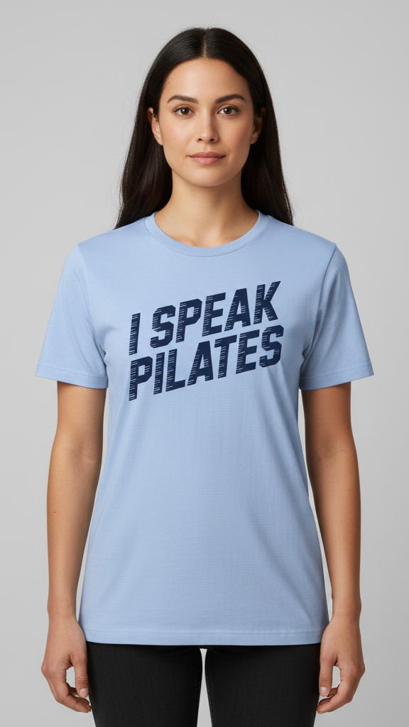 "I Speak Pilates" Grooved Distressed T-shirt