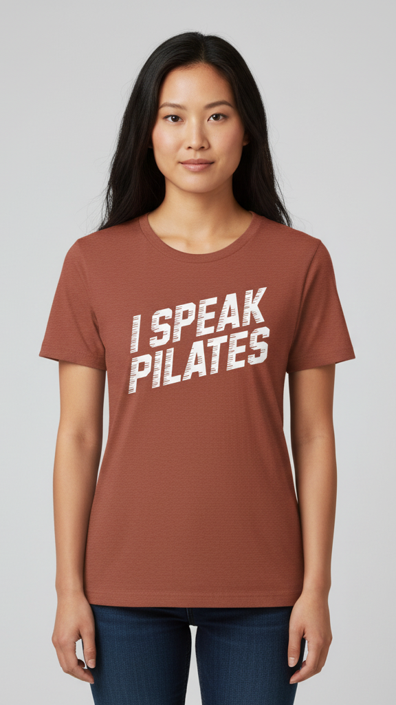 "I Speak Pilates" Grooved Distressed T-shirt