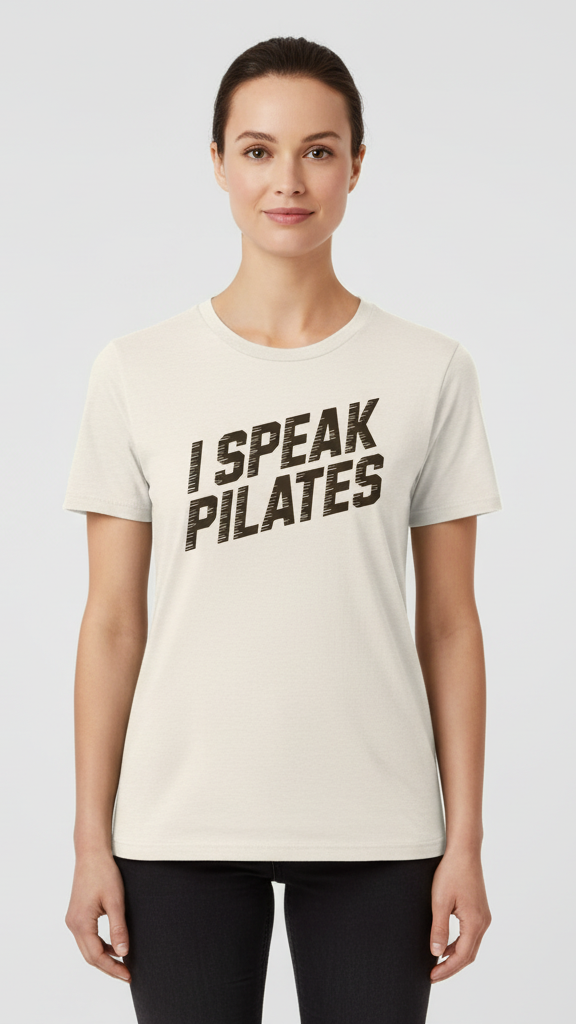 "I Speak Pilates" Grooved Distressed T-shirt