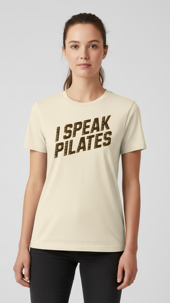 "I Speak Pilates" Grooved Distressed T-shirt