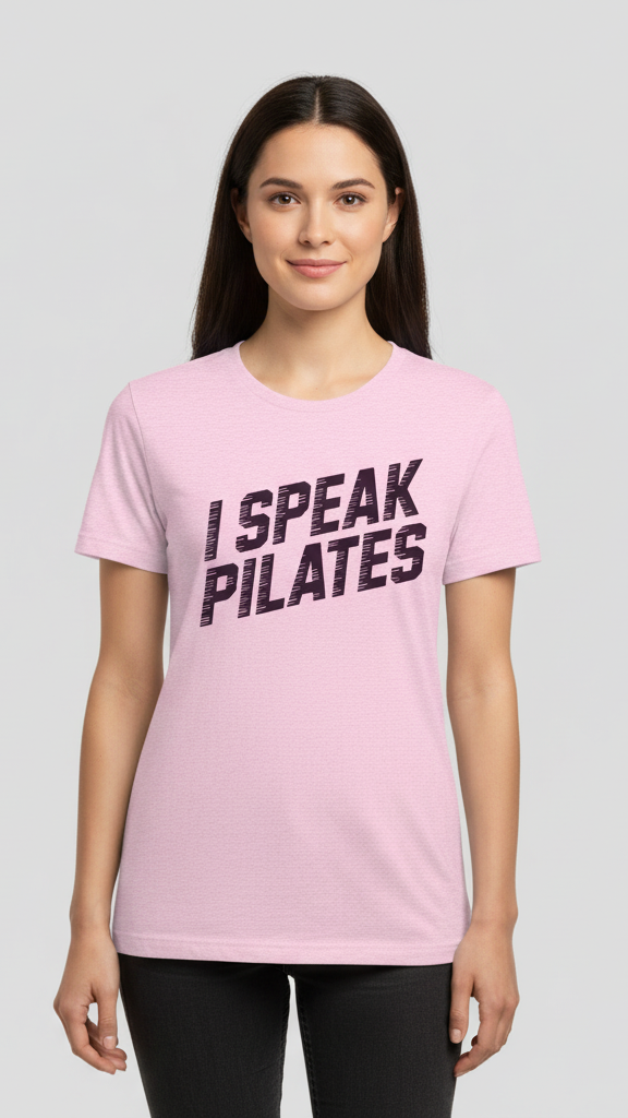 "I Speak Pilates" Grooved Distressed T-shirt
