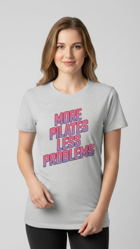 "More Pilates Less Problems" Retro Gradient T-shirt
