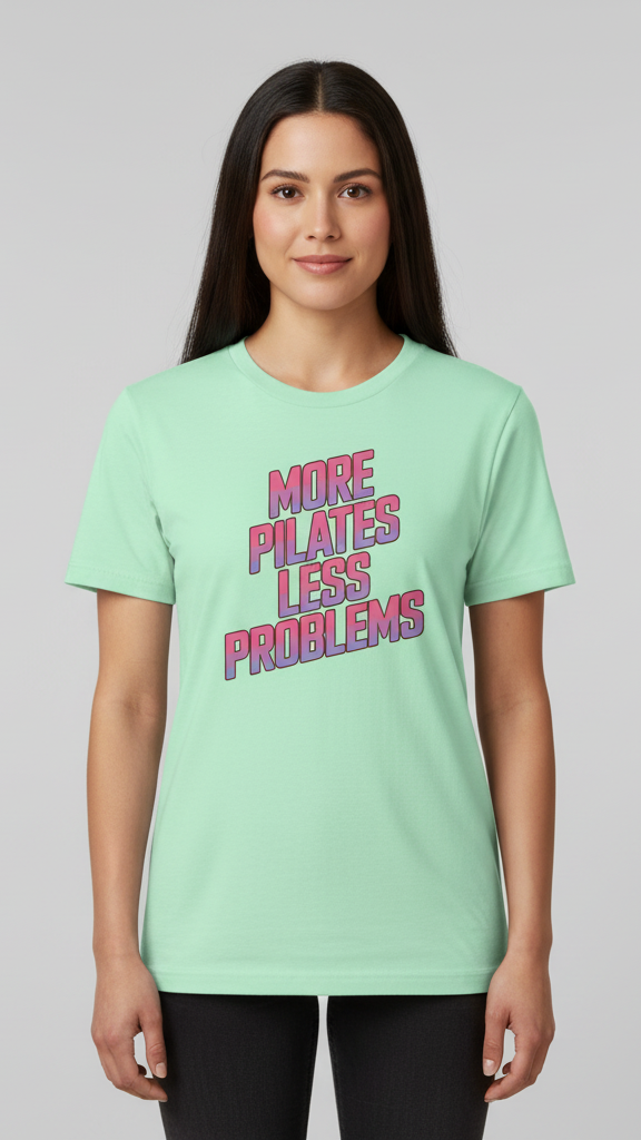 "More Pilates Less Problems" Retro Gradient T-shirt