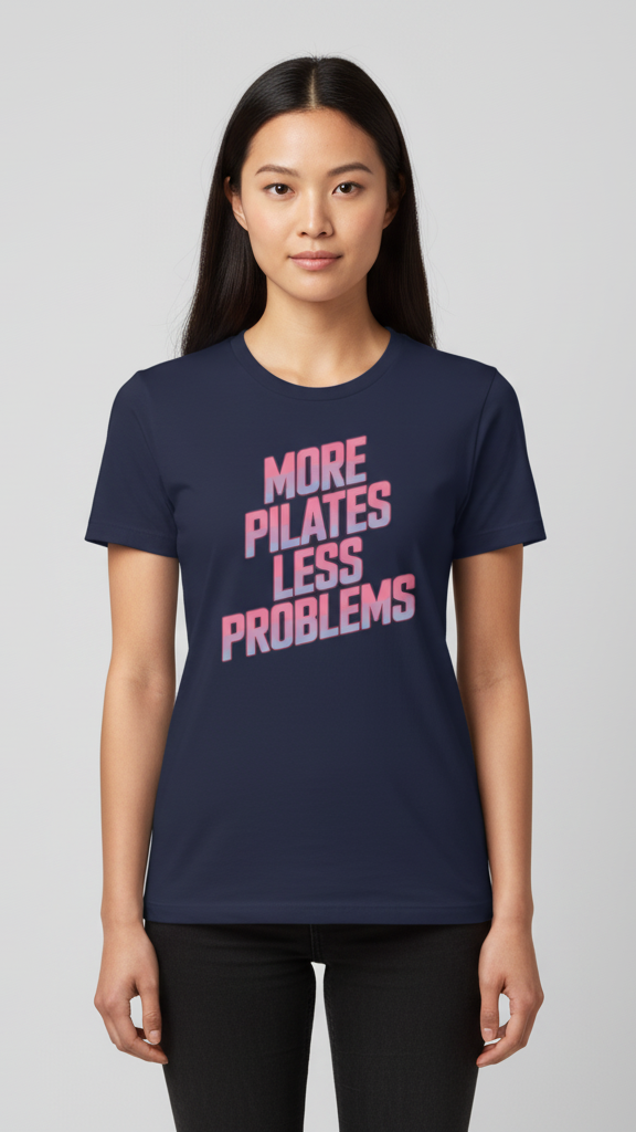 "More Pilates Less Problems" Retro Gradient T-shirt
