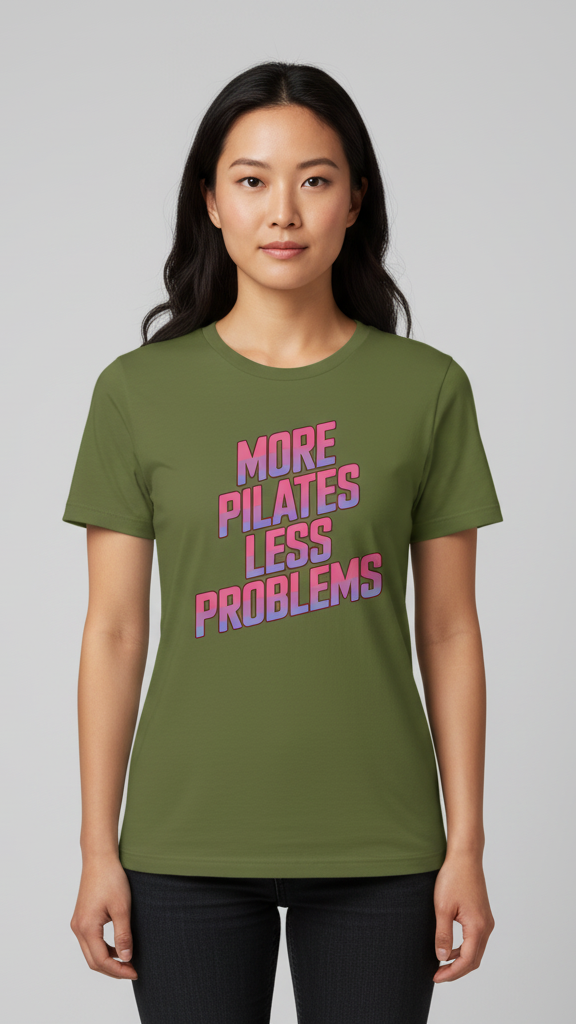 "More Pilates Less Problems" Retro Gradient T-shirt