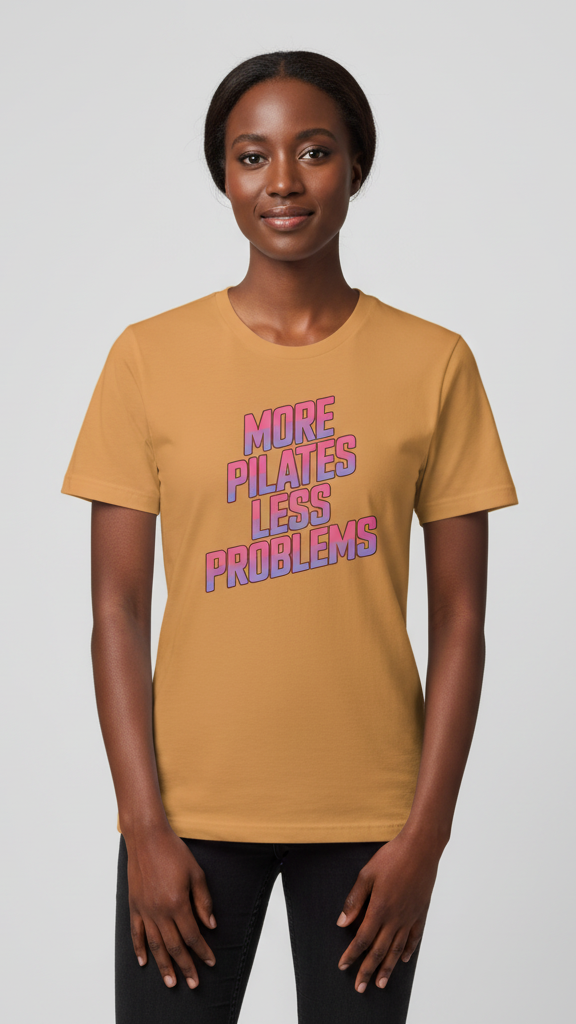 "More Pilates Less Problems" Retro Gradient T-shirt